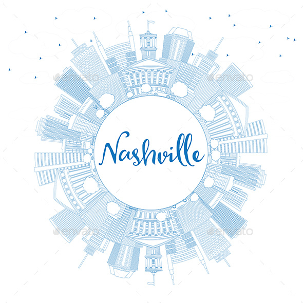 GraphicRiver Outline Nashville Skyline with Blue Buildings and Copy Space 20847674 GraphicRiver Outline Nashville Skyline with Blue Buildings and Copy Space 20847674