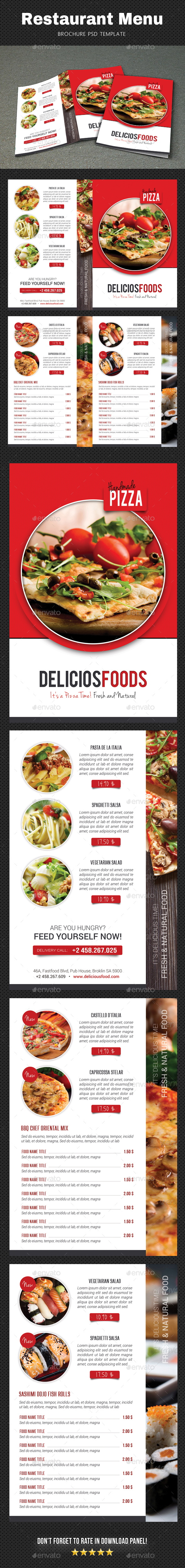 Restaurant Menu Brochure 2 - Food Menus Print Templates