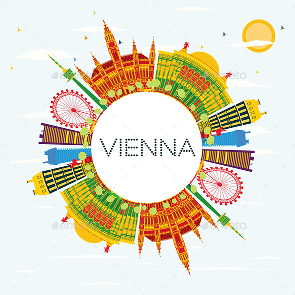 GraphicRiver Vienna Skyline with Color Buildings 20848243 GraphicRiver Vienna Skyline with Color Buildings 20848243