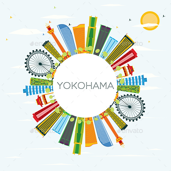 GraphicRiver Yokohama Skyline with Color Buildings 20848266 GraphicRiver Yokohama Skyline with Color Buildings 20848266