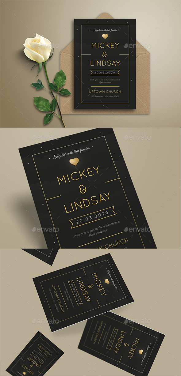 Simple Night Wedding Invitation