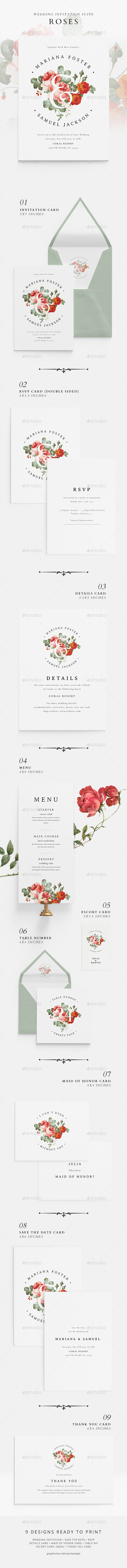 Wedding Invitation Suite - Roses