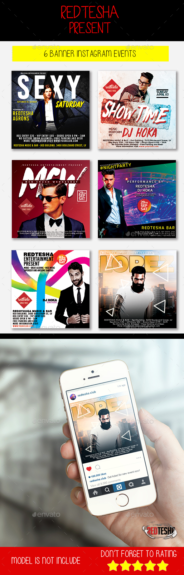 Instagram Banner Events - Banners & Ads Web Elements