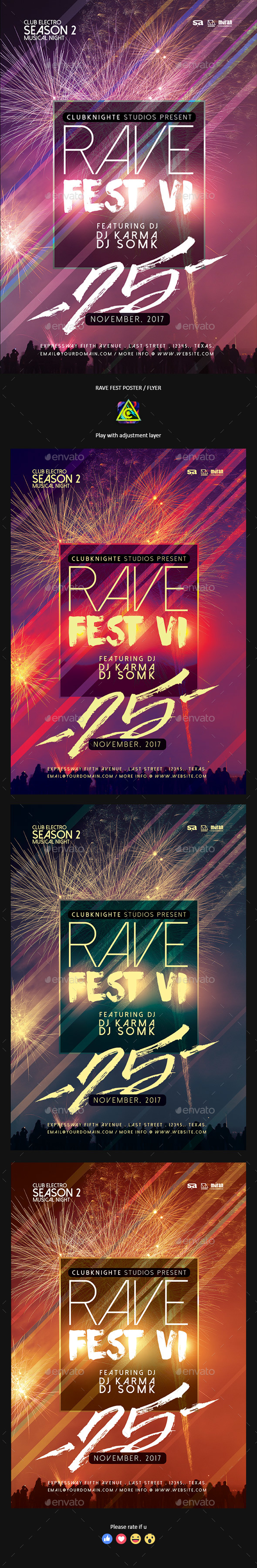 Rave Fest Poster / Flyer - Clubs & Parties Events