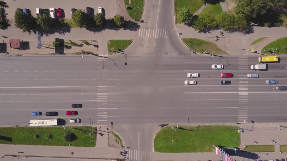 Aerial View of the Intersection of Urban Highways