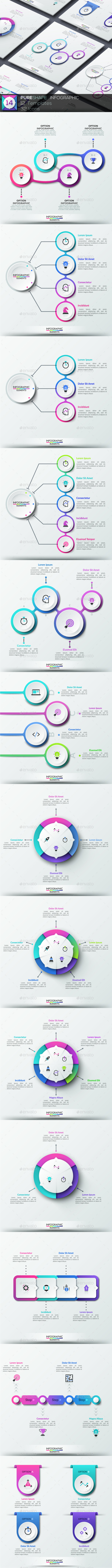 Pure Shape Infographic. Set 14