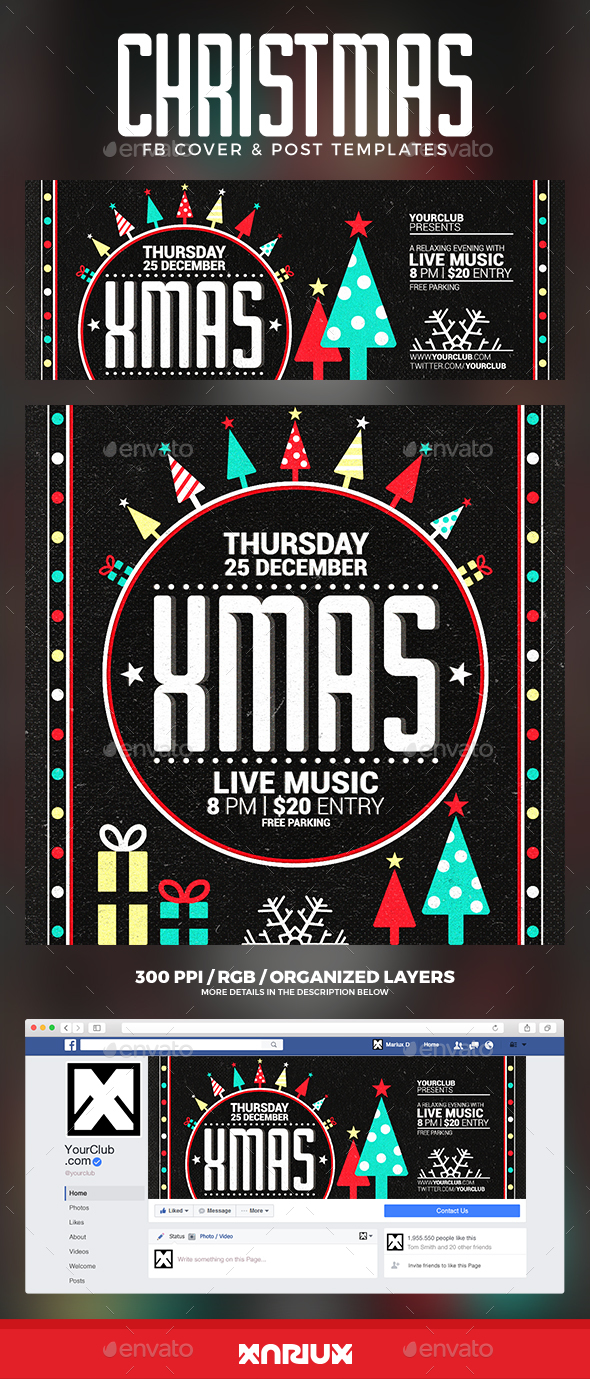 Christmas Party Facebook Cover
