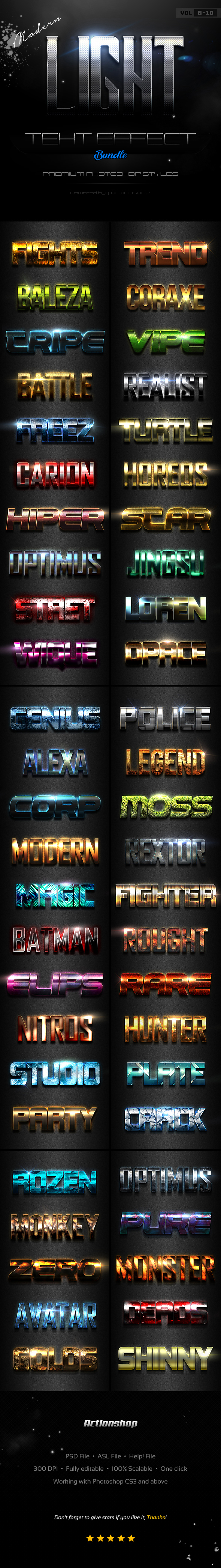 Modern Light Text Effects Bundle Two - Text Effects Styles