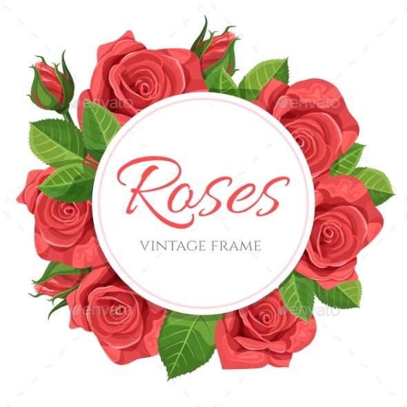 maker handwriting video Rose 420 by Frame Vector Illustration Round M1RZ Red