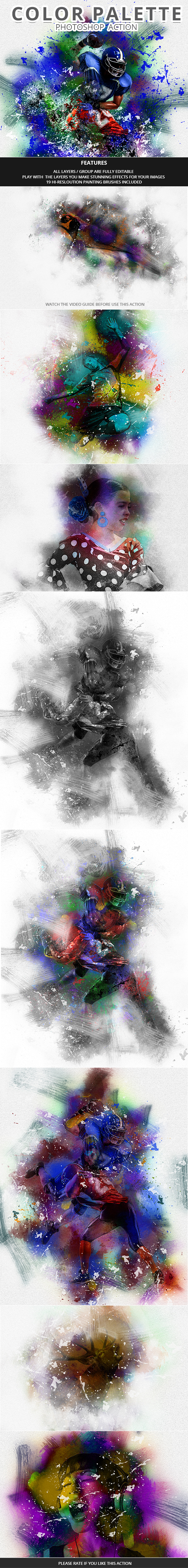 Color Palette Photoshop Action - Photo Effects Actions