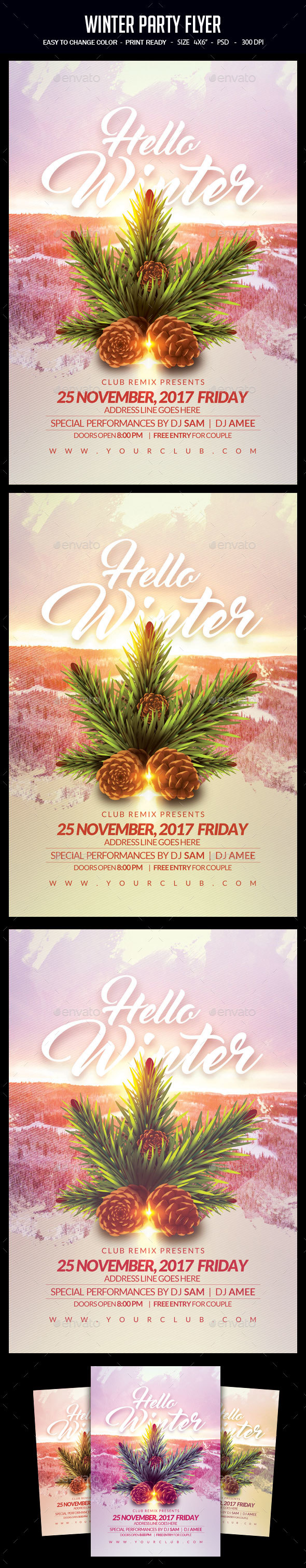 Winter Party Flyer - Clubs & Parties Events