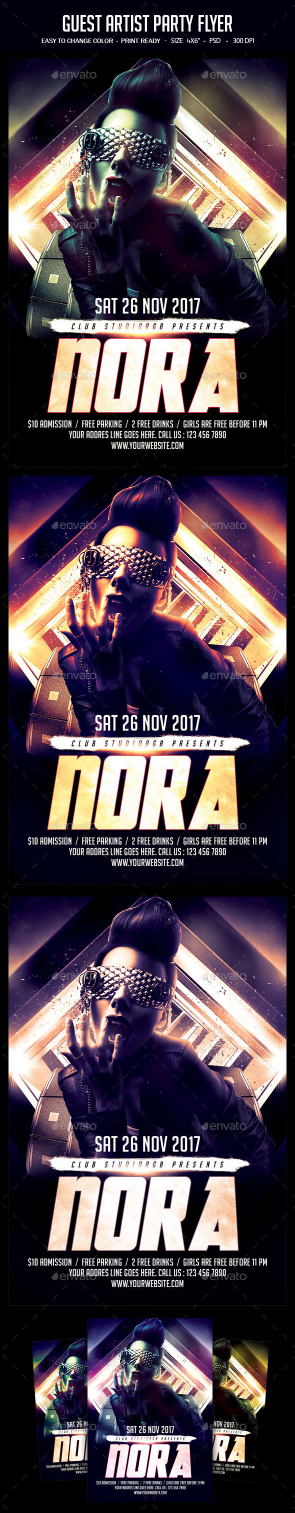 Guest Artist Party Flyer - Clubs & Parties Events