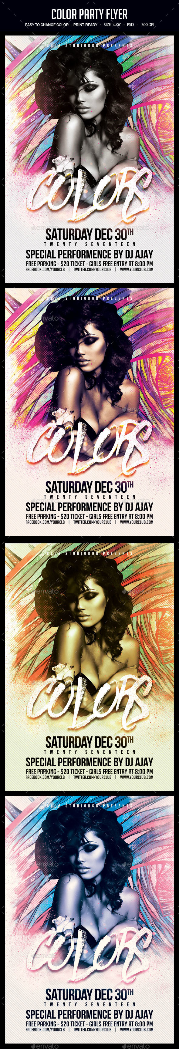 Color Party Flyer - Clubs & Parties Events