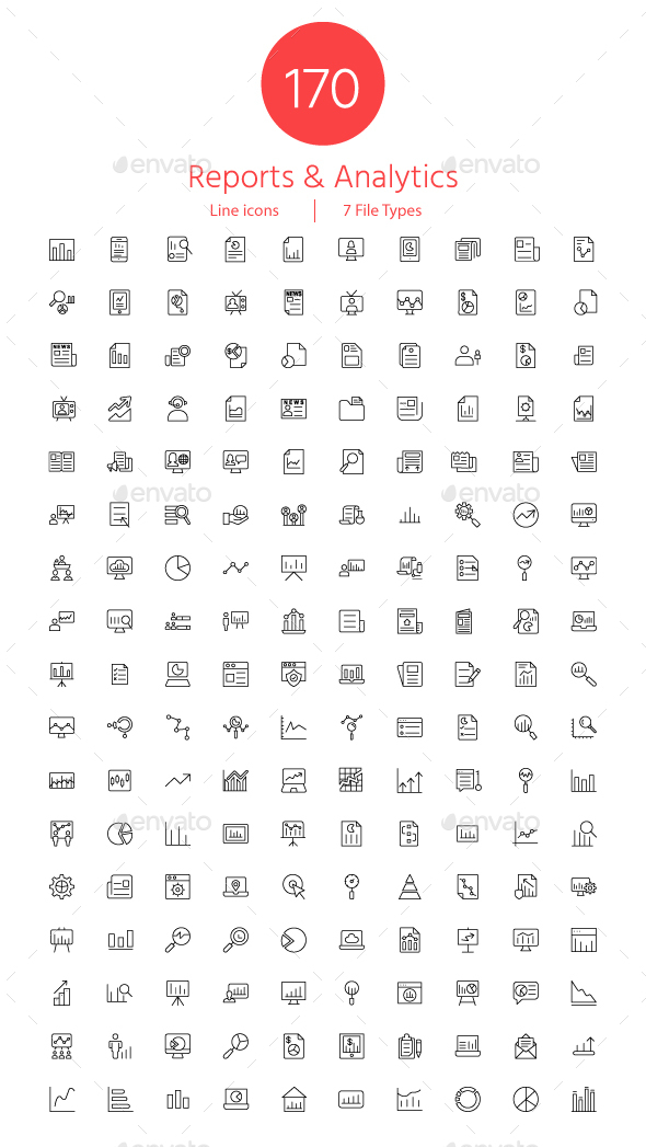 GraphicRiver Reports and Analytics line icons 20854896 GraphicRiver Reports and Analytics line icons 20854896