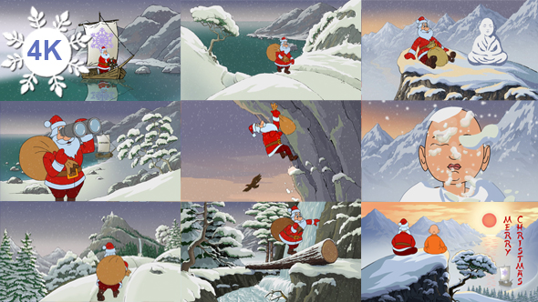 Christmas Animated Card  Santa Claus In Asia