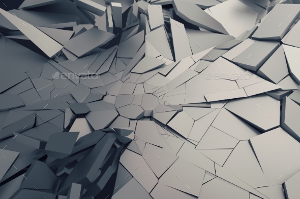 Abstract 3D Rendering of Cracked Surface. - 3D Renders Graphics