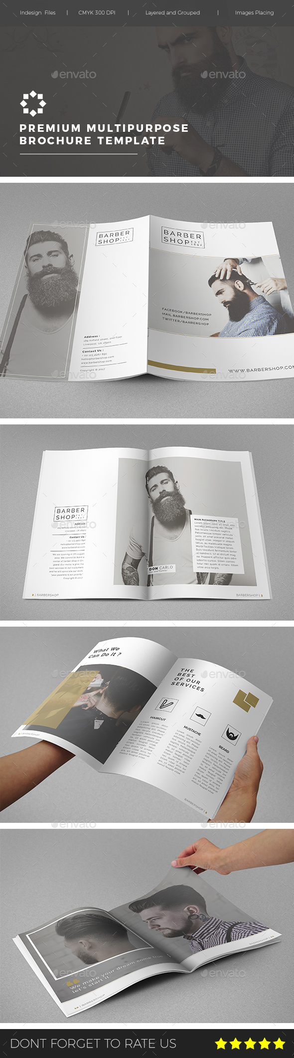 Multipurpose Barbershop Brochure - Brochures Print Templates