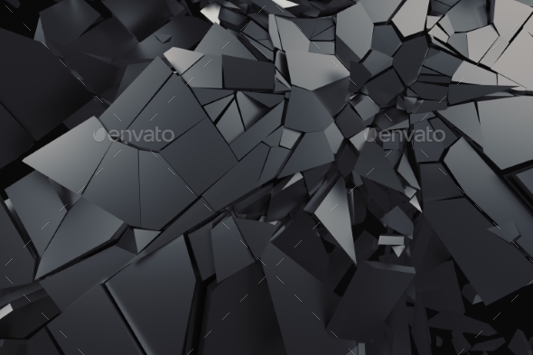 Abstract 3D Rendering of Cracked Surface. - Abstract 3D Renders