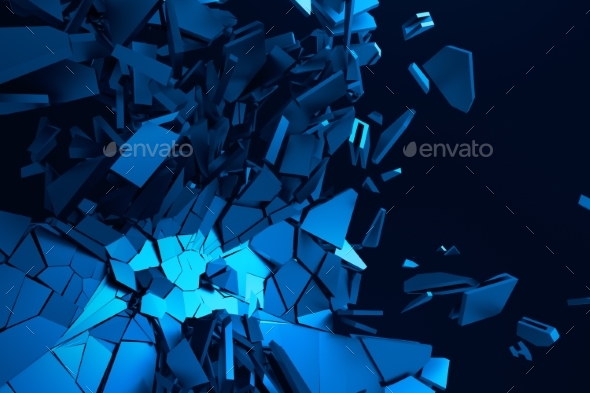 Abstract 3D Rendering of Cracked Surface. - Abstract 3D Renders