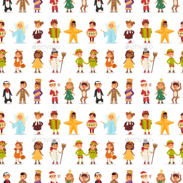Illustration of Christmas Carnival Costume Kids - People Characters