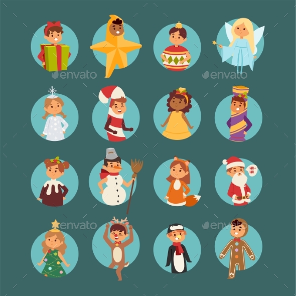 Illustration of Christmas Carnival Costume Kids - People Characters