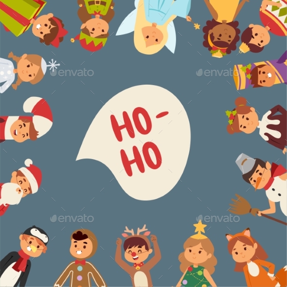 GraphicRiver Illustration of Christmas Carnival Costume Kids 20857737 GraphicRiver Illustration of Christmas Carnival Costume Kids 20857737