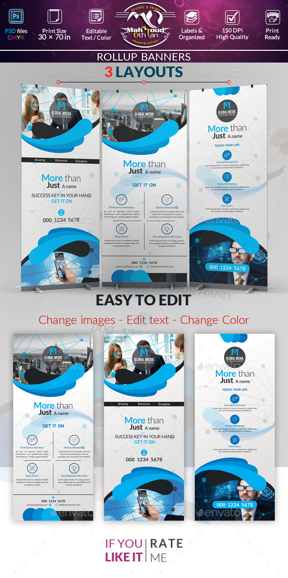 Creative Rollup Stand Banner Display - Signage Print Templates