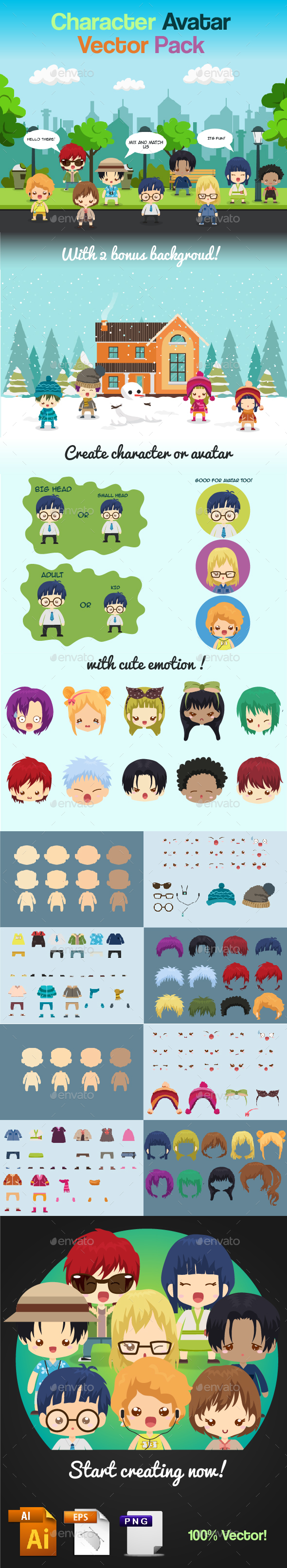 GraphicRiver Character Avatar Vector Pack 20857856