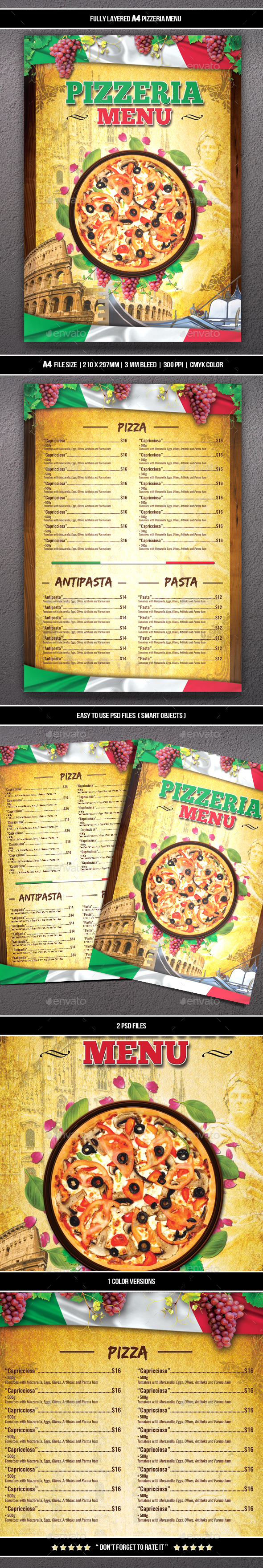 GraphicRiver Pizzeria Menu 2 A4 20858932