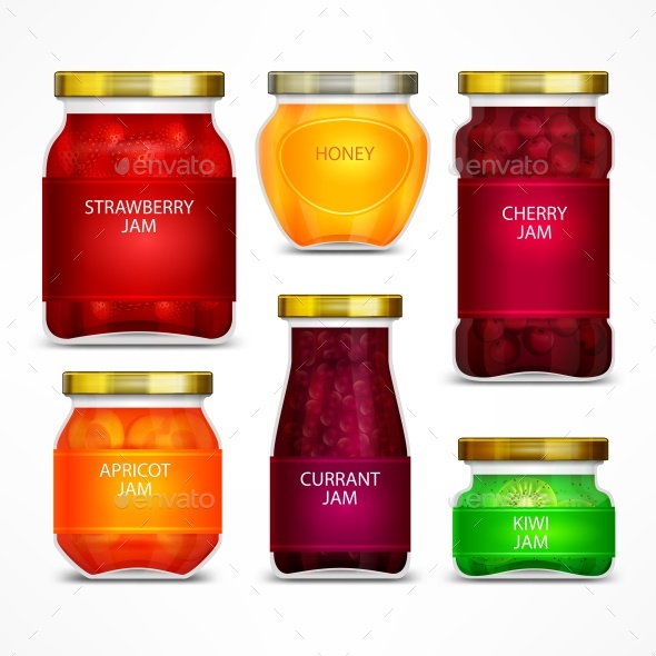 GraphicRiver Homemade Fruit Jam Jars with Label 20859026