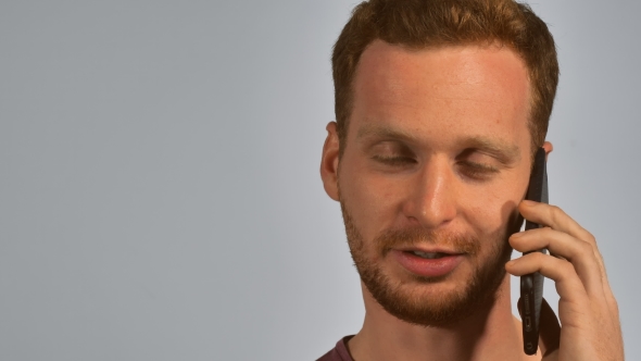 Caucasian Male Talking By Cellular alt
