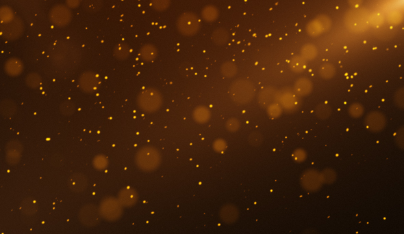 Gold Flying Particles Background