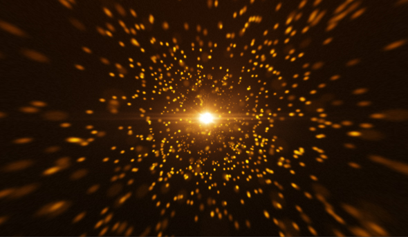 Gold Tunnel Particle Background