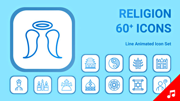 God Religion Church Religious Animation - Line Icons and Elements