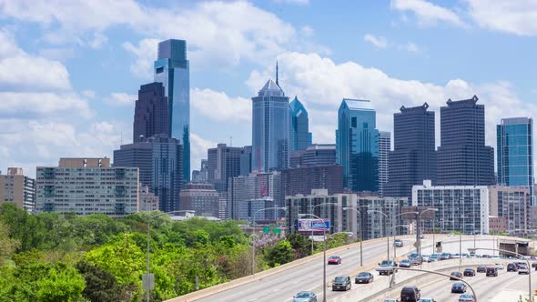 4K Timelapse of the philadelphia skyline - Pennsylvania USA