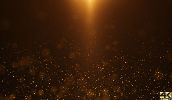 Gold Light Sparkles Background 4K