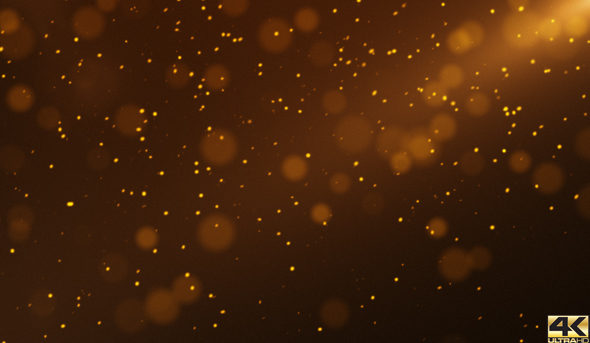 Gold Flying Particles Background 4K