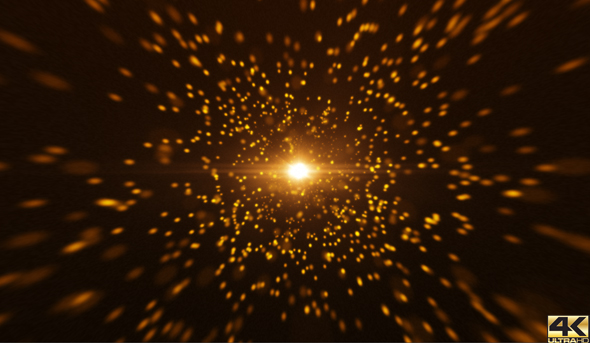 Gold Tunnel Particle Background 4K