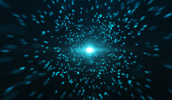 Blue Tunnel Particle Background