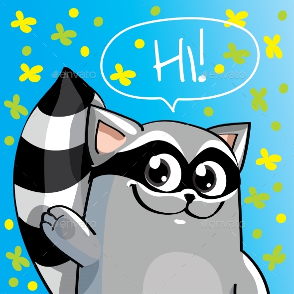 GraphicRiver Vector Illustration of Cartoon Raccoon 20860363 GraphicRiver Vector Illustration of Cartoon Raccoon 20860363