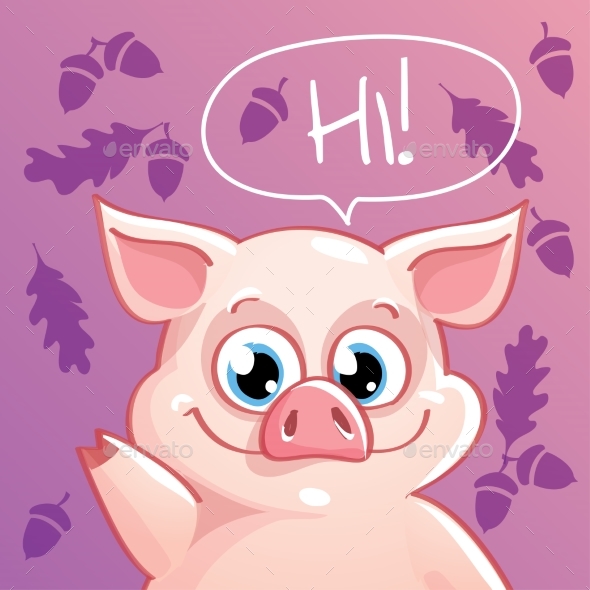 GraphicRiver Vector Illustration of Cartoon Pig 20860371 GraphicRiver Vector Illustration of Cartoon Pig 20860371