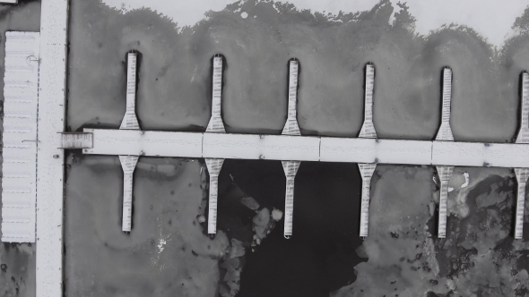 Winter Pier, Ice-bound Top View alt