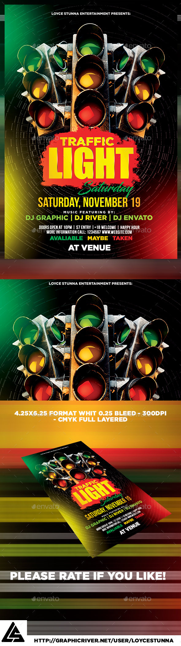 Traffic Light Saturday Template - Print Templates