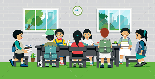 GraphicRiver Children with Books 20860943 GraphicRiver Children with Books 20860943