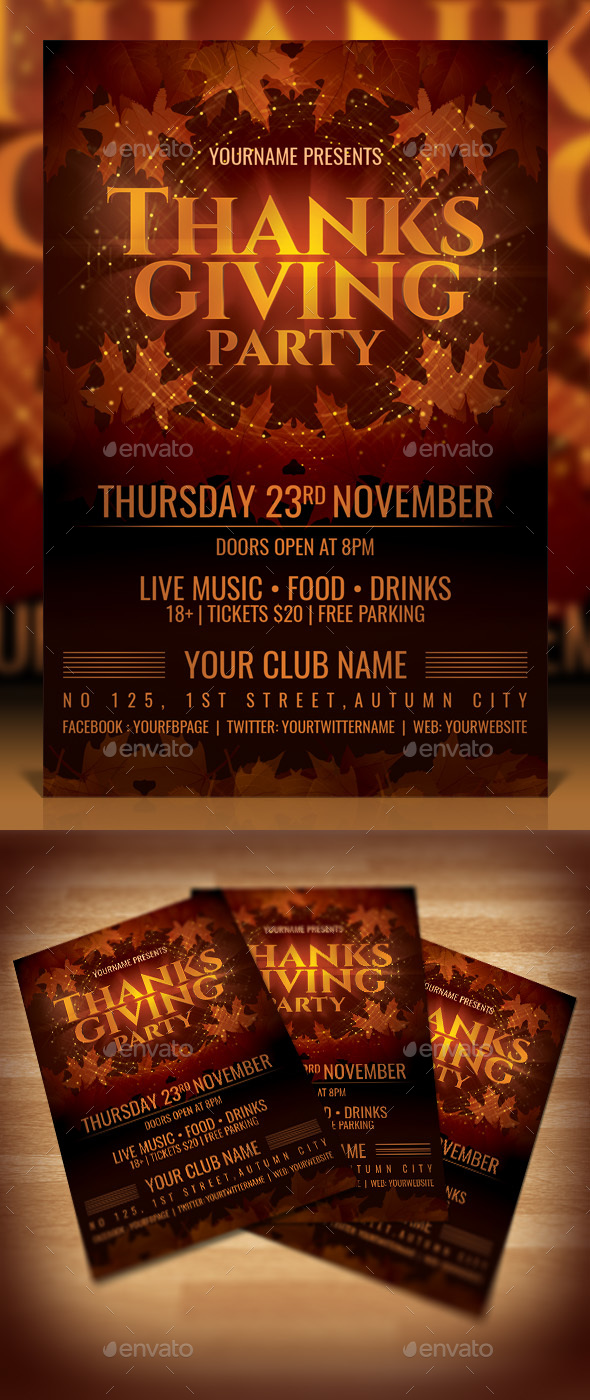 Thanksgiving Party Flyer