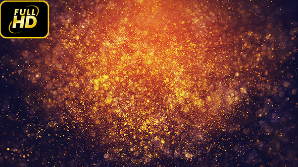 Golden Burned Particles Bokehs Loop