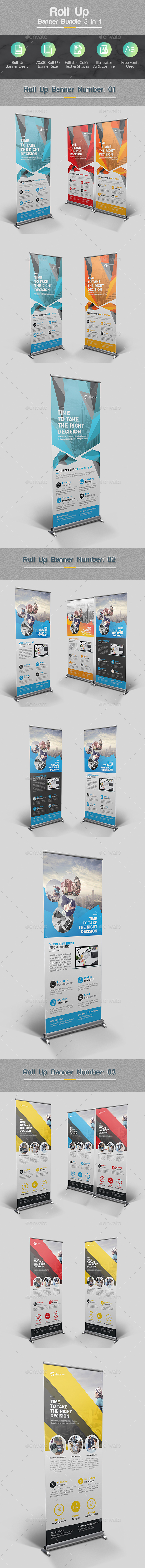Roll Up Banner Bundle 3 in 1 - Corporate Brochures