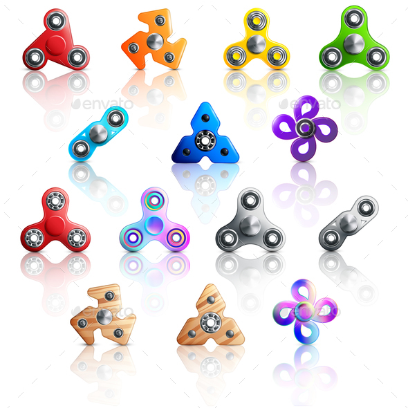 GraphicRiver Hand Spinner Toys Icon Set 20862473