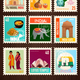 India Travel Stamp Cards, Vectors | GraphicRiver