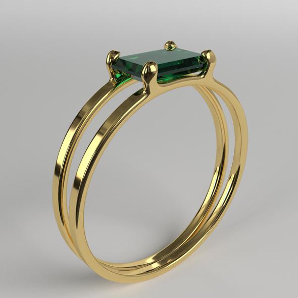 Emerald Double Ring - 3DOcean Item for Sale
